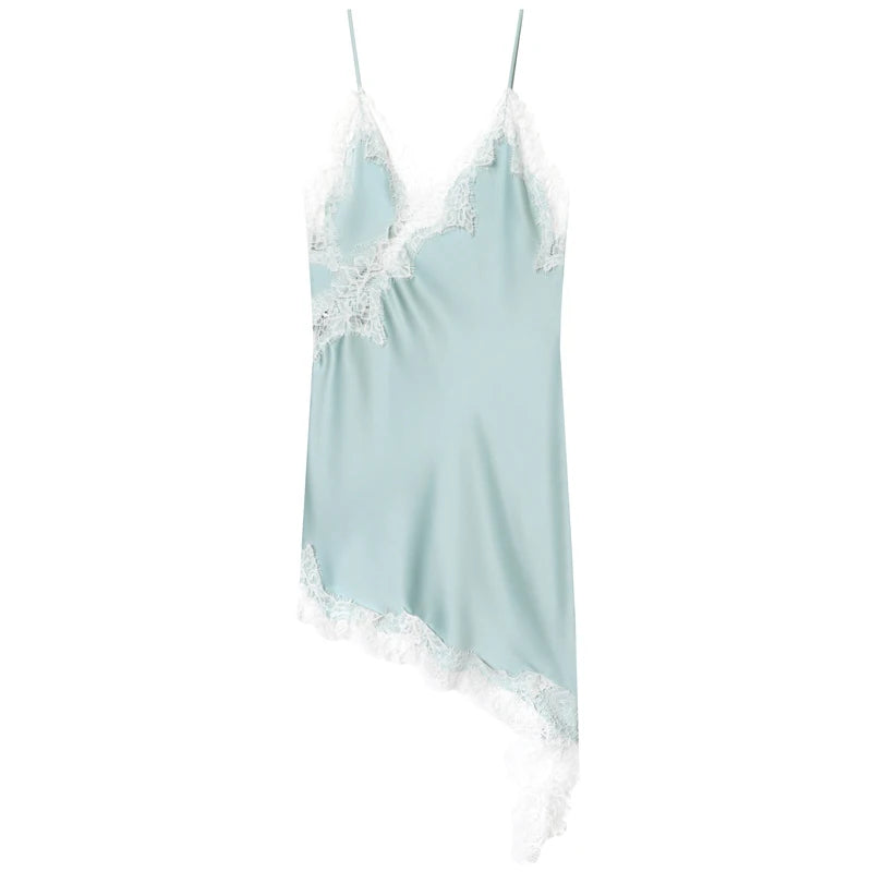 HXAO Women’s Lace Asymmetric Slip Dress – Summer 2025 Sexy Mini