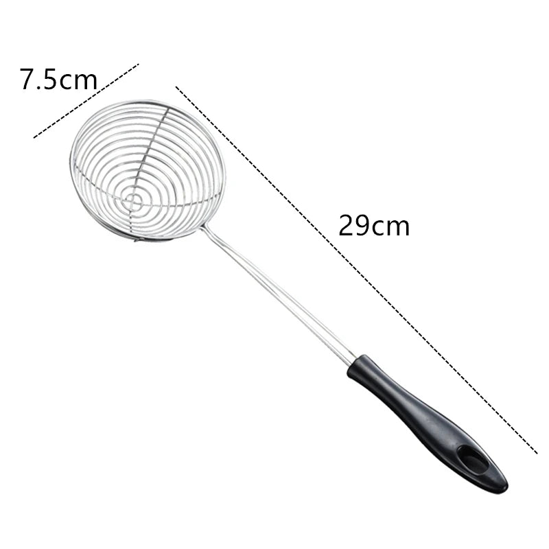Stainless Steel Mesh Skimmer Spoon – Long Handle Strainer for Hot Pot, Noodles, Oil & Food