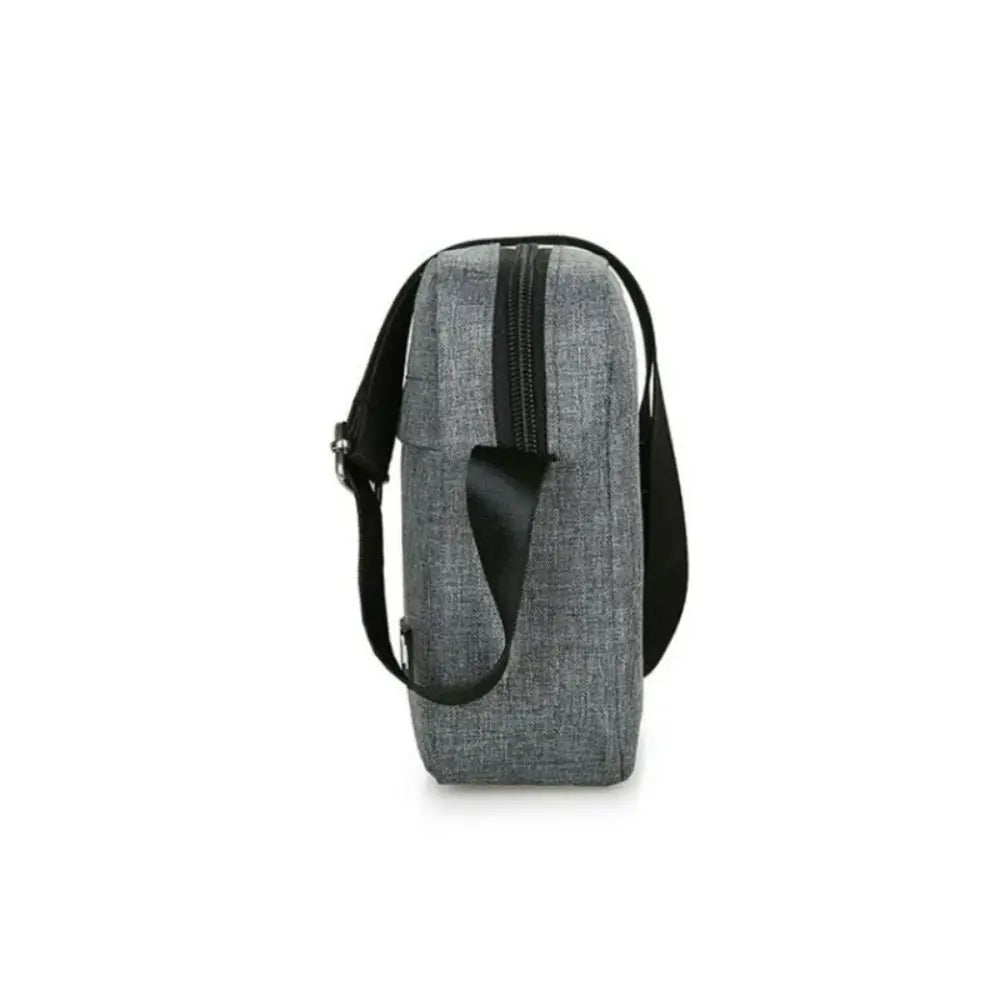 Men's Nylon Crossbody Bag – Solid Color, Casual Retro Style for Daily & Business Use.