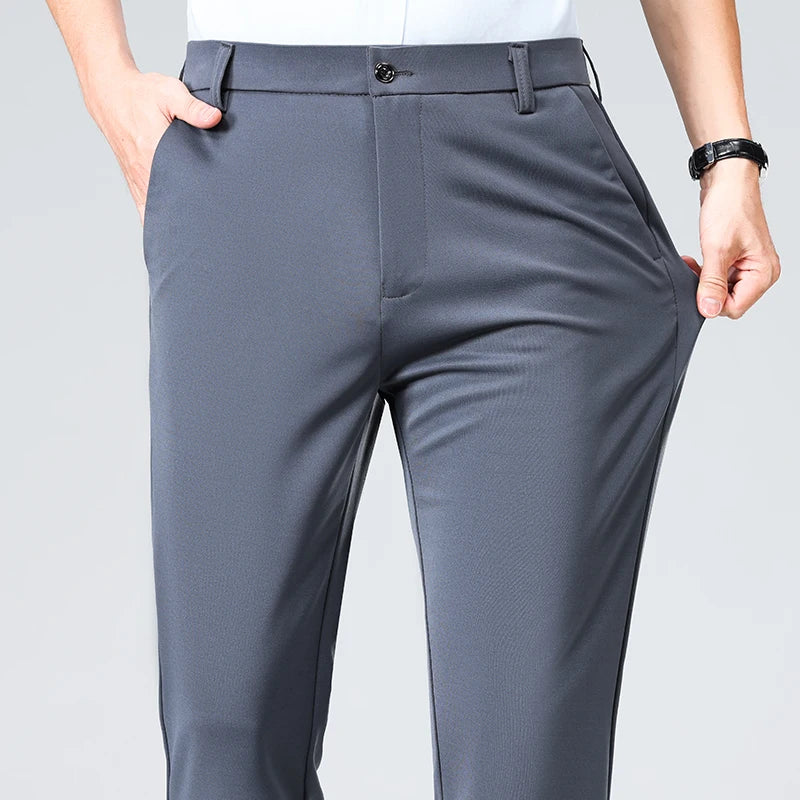 Mens Formal Dress Pants  Business Casual Suit Pants Black Navy Elastic Wrinkle Resistant  Long Pants Daily Work Pants