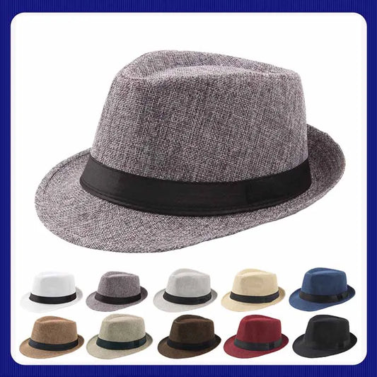 Unisex Summer Panama Hat – Wide Brim Straw Jazz Cap with Black Ribbon