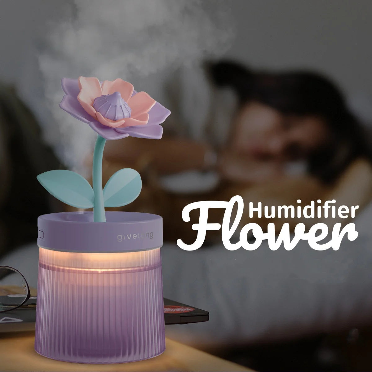 2024 USB Portable Humidifier – Ultrasonic Cool Mist Aroma Diffuser, Colorful Cup Design with LED Light & Air Purifier Function