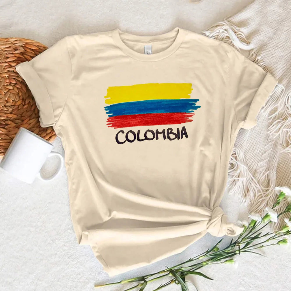 Colombia t-shirt women active wear anime designer top girl comic clothes