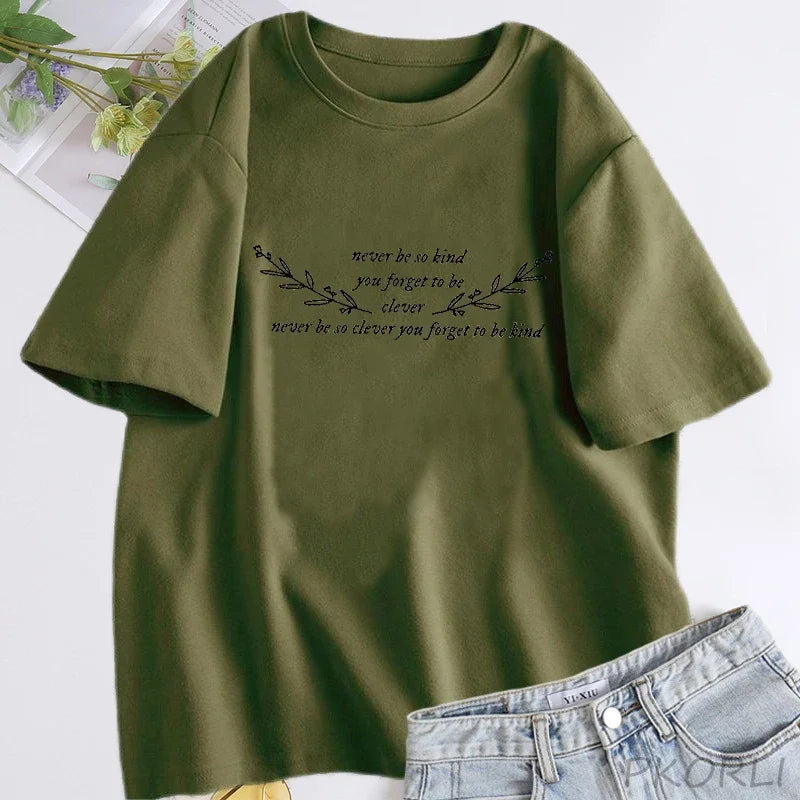 Women’s “Never Be So Clever” Cotton T-Shirt – Short Sleeve Streetwear
