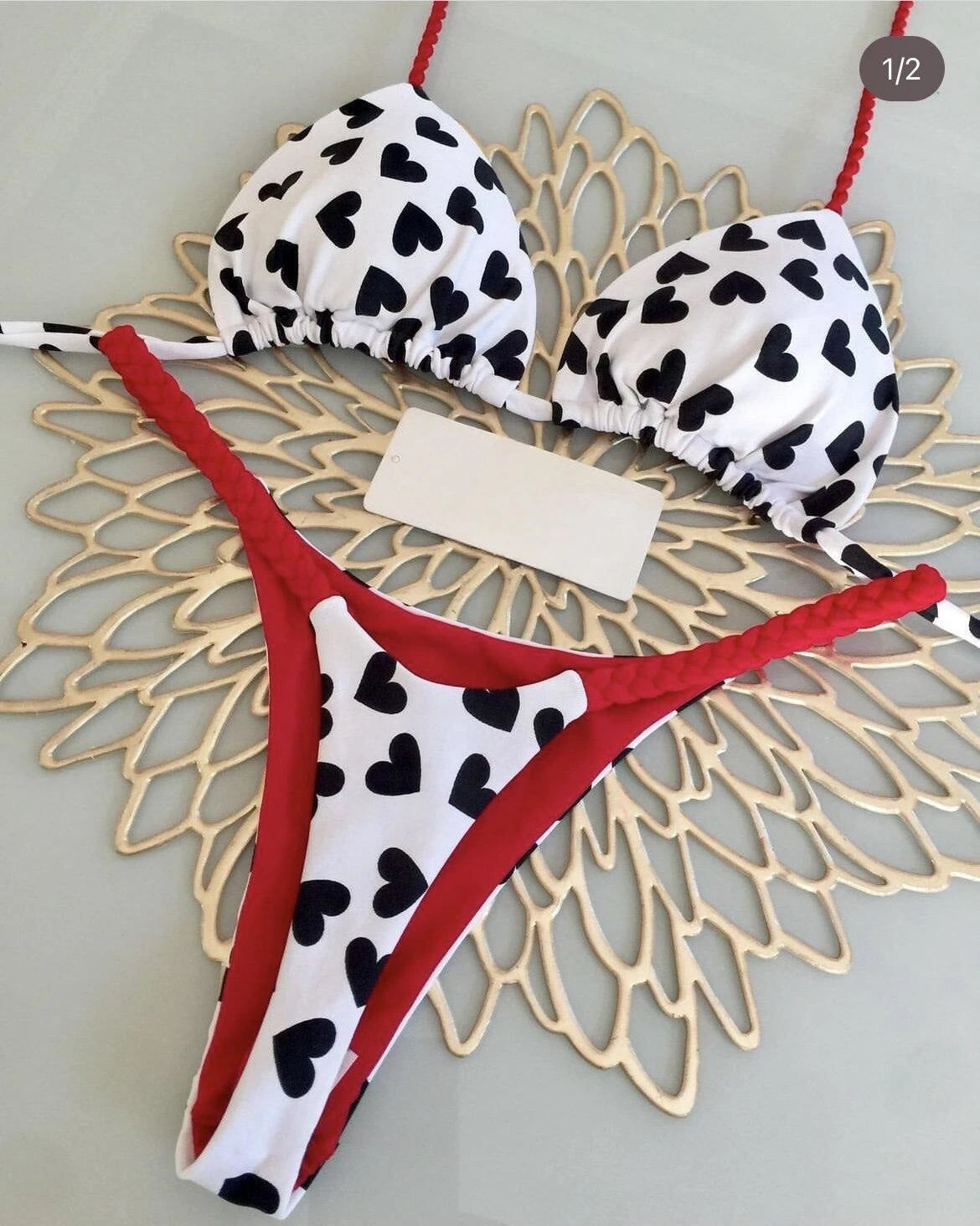High-Waist Zebra Print Bikini – Brazilian Thong Set