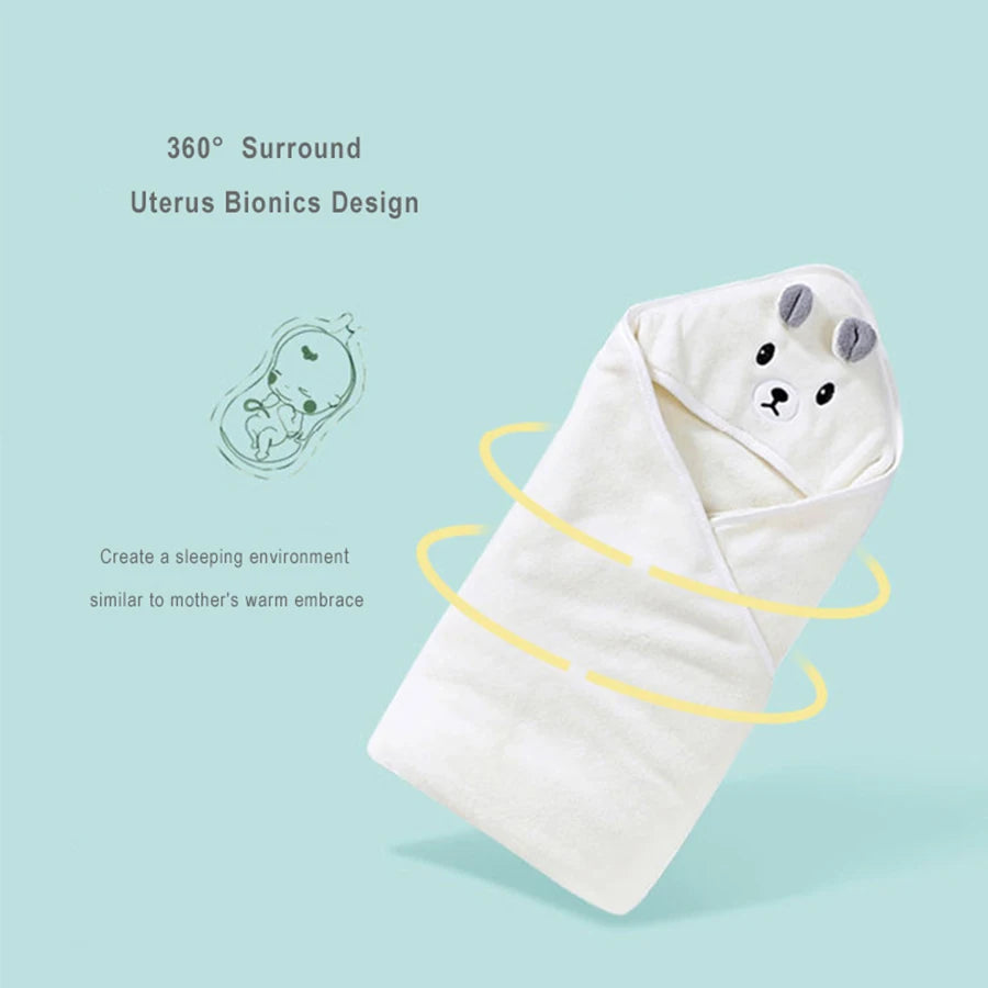 Toddler Hooded Coral Fleece Bath Towel