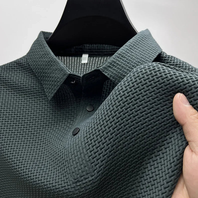Men's Summer Polo Shirt – Breathable Ice Silk, Short-Sleeved, Fashionable & Comfortable