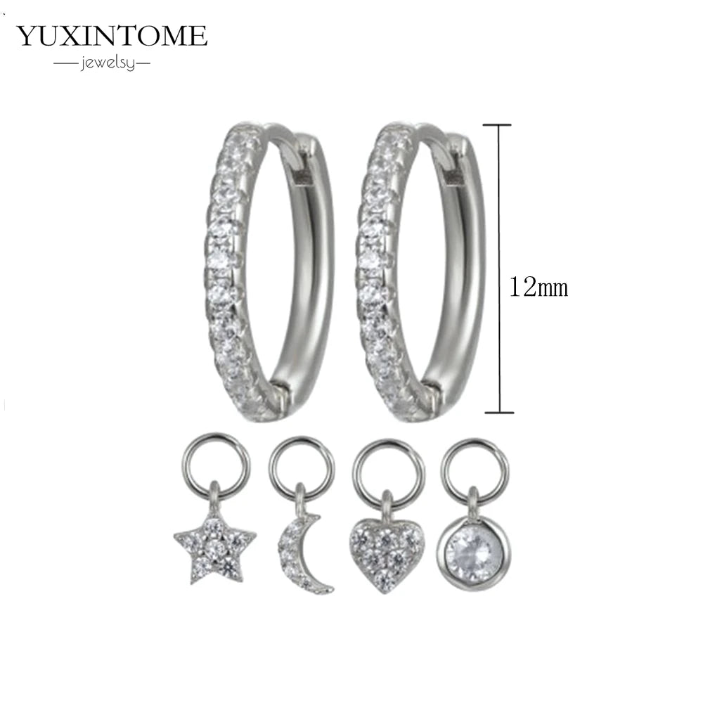 925 Sterling Silver White Zircon Tassel Hoop Earrings — Women’s Luxury Korean Fashion Jewelry 2025