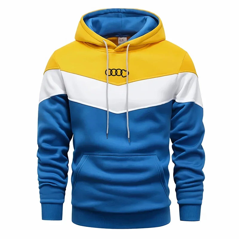 Men’s Casual Hoodie Sweatshirt Tracksuit – Tricolor Sports Jogging Set