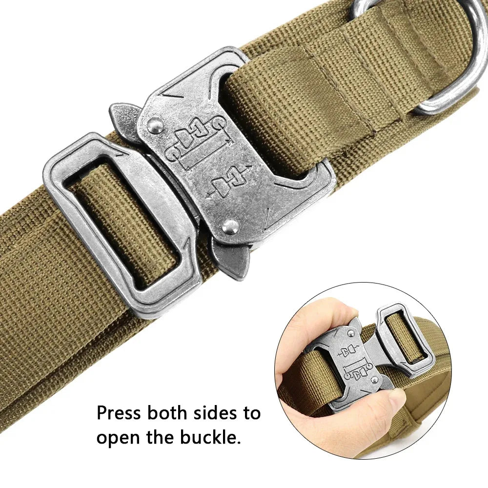 Durable Tactical Nylon Dog Collar – Adjustable for Medium & Large Dogs