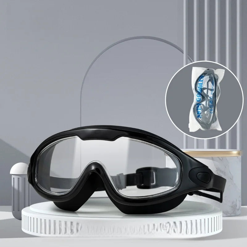 HD Anti-Fog Swimming Goggles – Waterproof Electroplated Large Frame