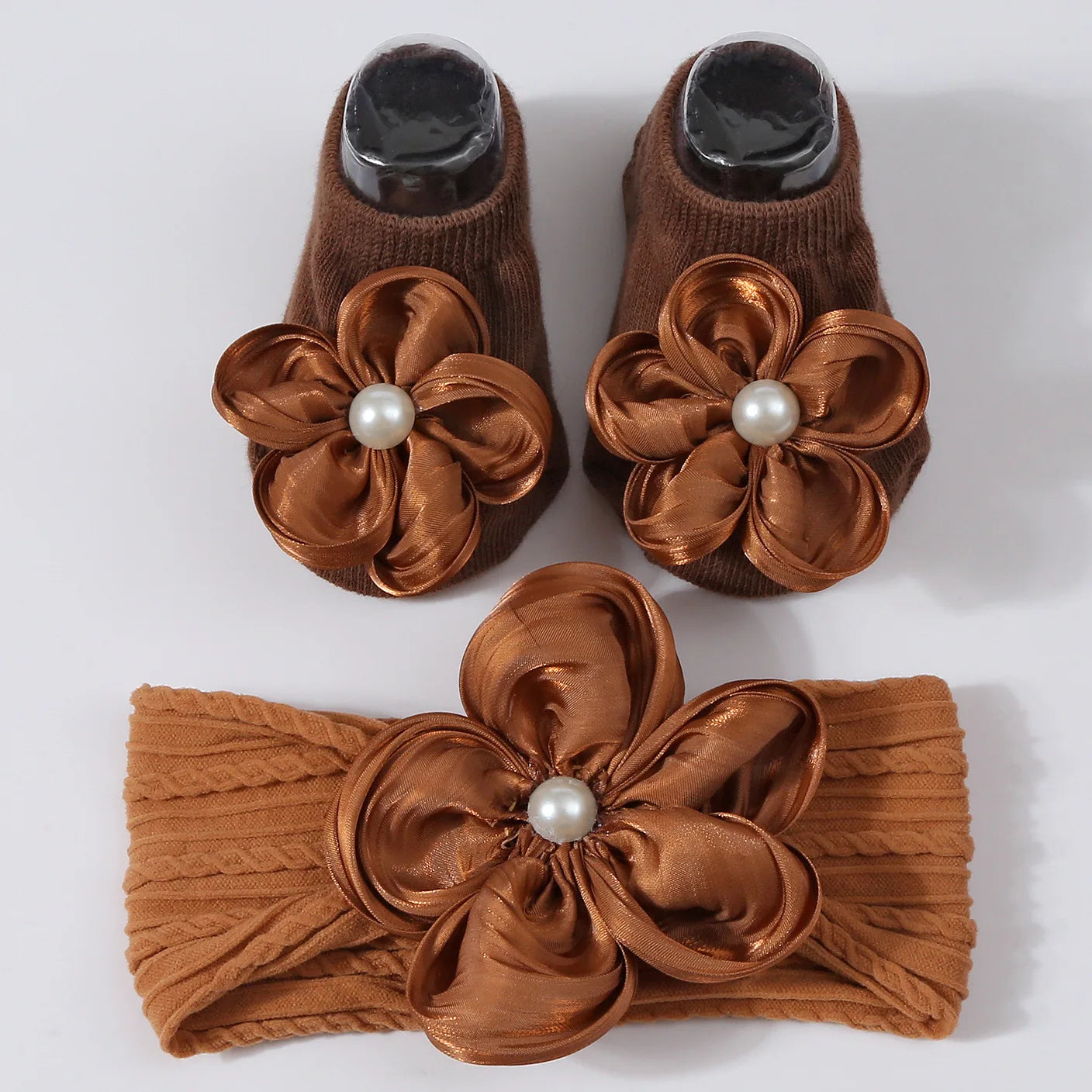 Baby Pearl Headband & Lace Socks Set (0–1Y)