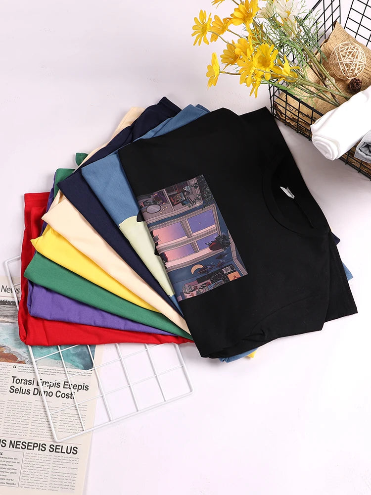 Black Cat Knife Tee – Women’s Short Sleeve Summer Streetwear