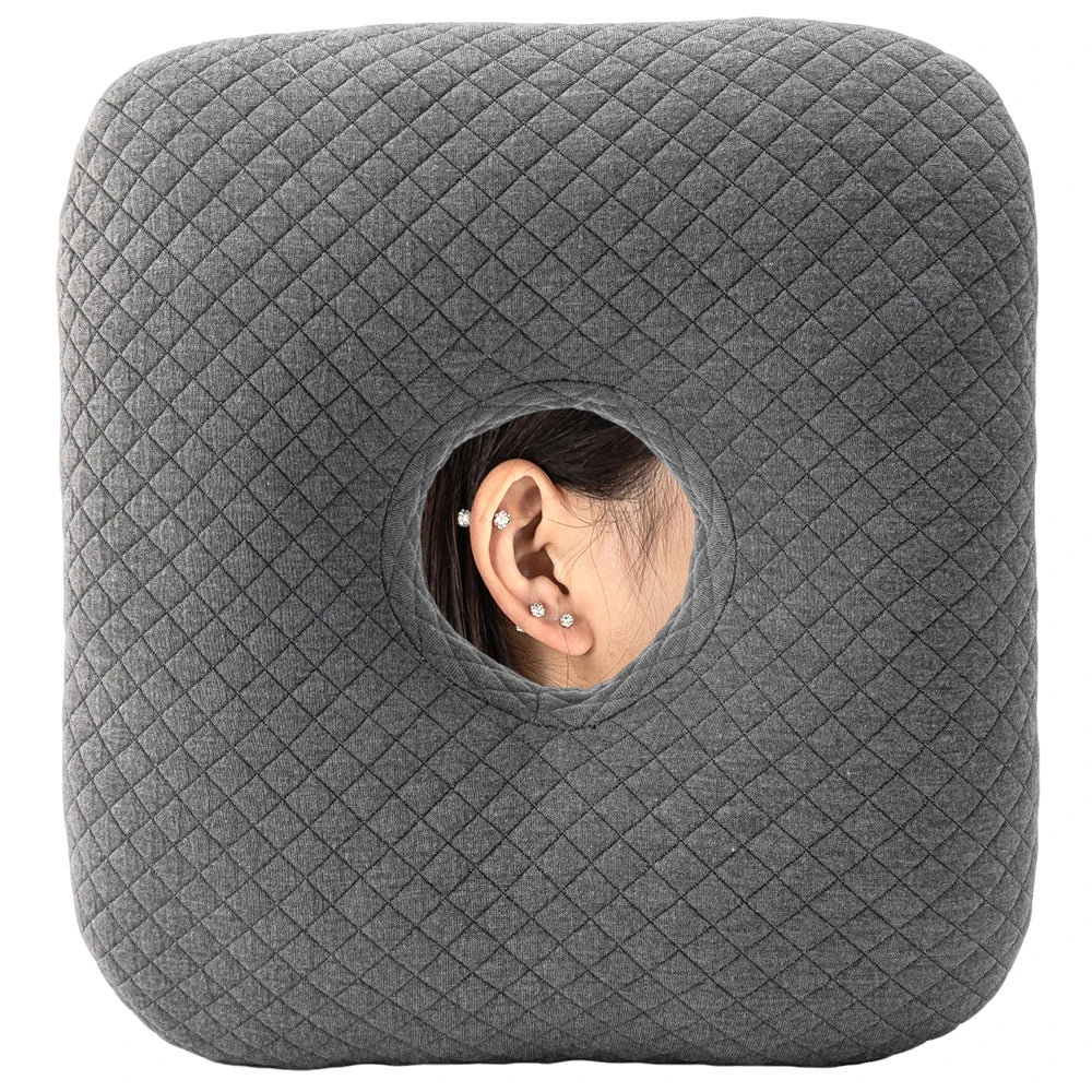 Soft Skin-Friendly Side-Sleeping Pillow with Ear Hole – Relieves Ear Pressure & Earache