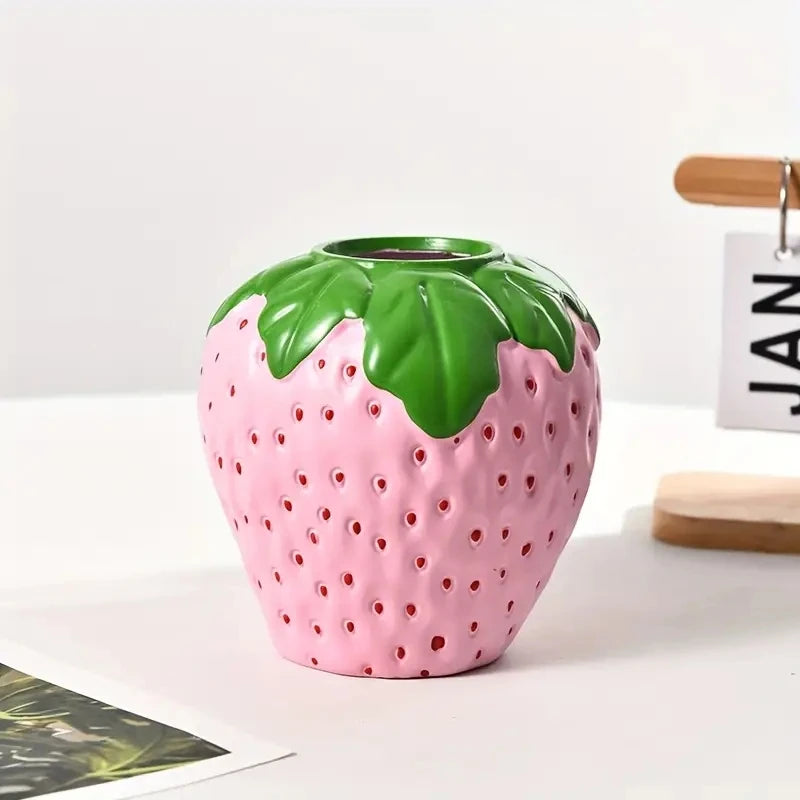 Creative Strawberry Vase – Decorative Flower Pot for Home & Living Room