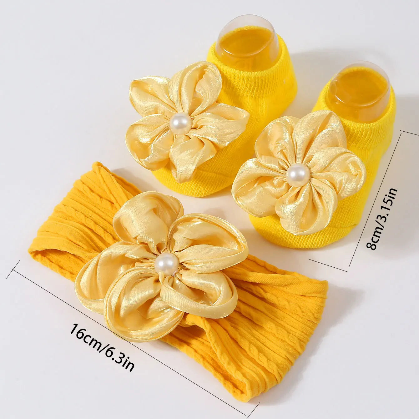 Baby Pearl Headband & Lace Socks Set (0–1Y)