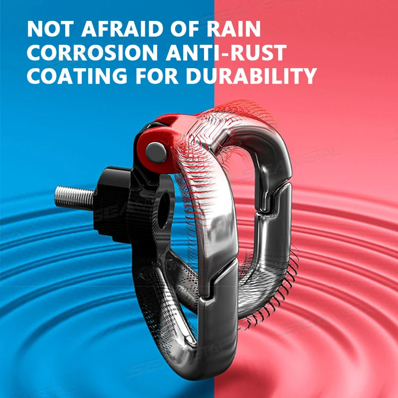 SEAMETAL Motorcycle Helmet & Bag Hook — Double Aluminum Alloy Hanger Accessory