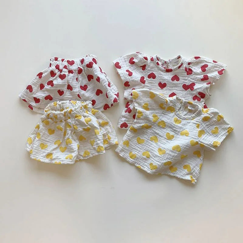 2PCS Baby Girl Clothes Set Summer Kids Outfits Cotton Pajama Suit Toddler Infant Boys Girls Clothing