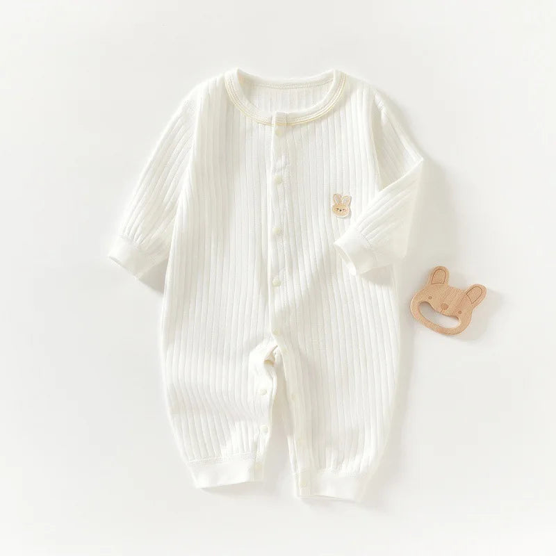 Baby Romper — 0–12M, Long Sleeve, 100% Cotton, Unisex, Spring/Autumn Infant Outfit