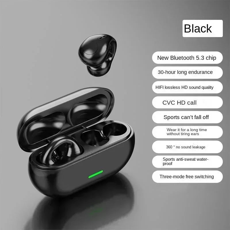 T75 Bone Conduction Bluetooth 5.3 Sports Headphones – Wireless, Waterproof, HiFi Sound, TWS Earphones.