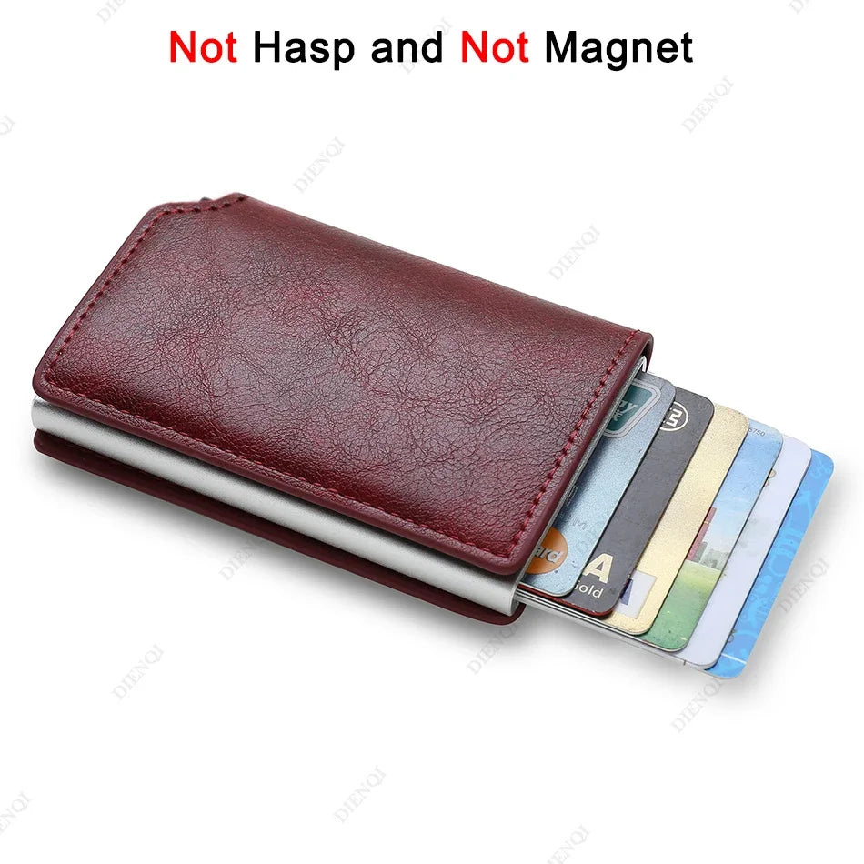Men's RFID Wallet – Slim Carbon Fiber Anti-Theft Cardholder, Pop-Up Design, Black.