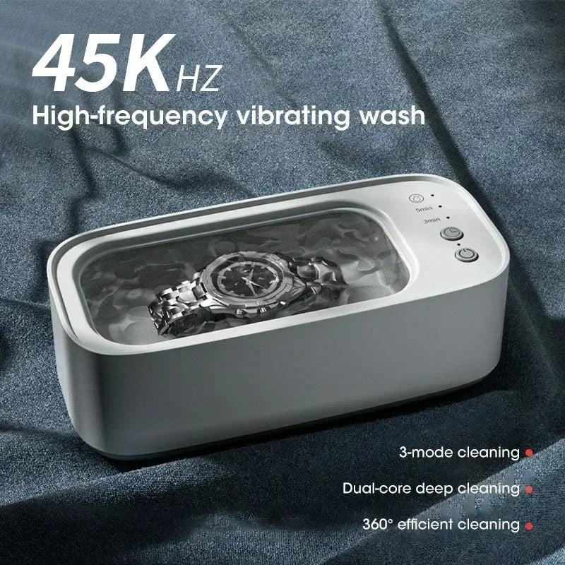 Mini Ultrasonic Jewelry & Glasses Cleaner – 3-Speed Smart Vibration Cleaner