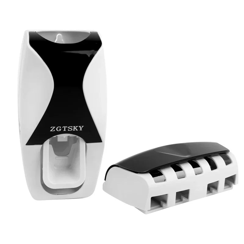 Automatic Toothpaste Dispenser & Toothbrush Holder – Wall-Mount Bathroom Set