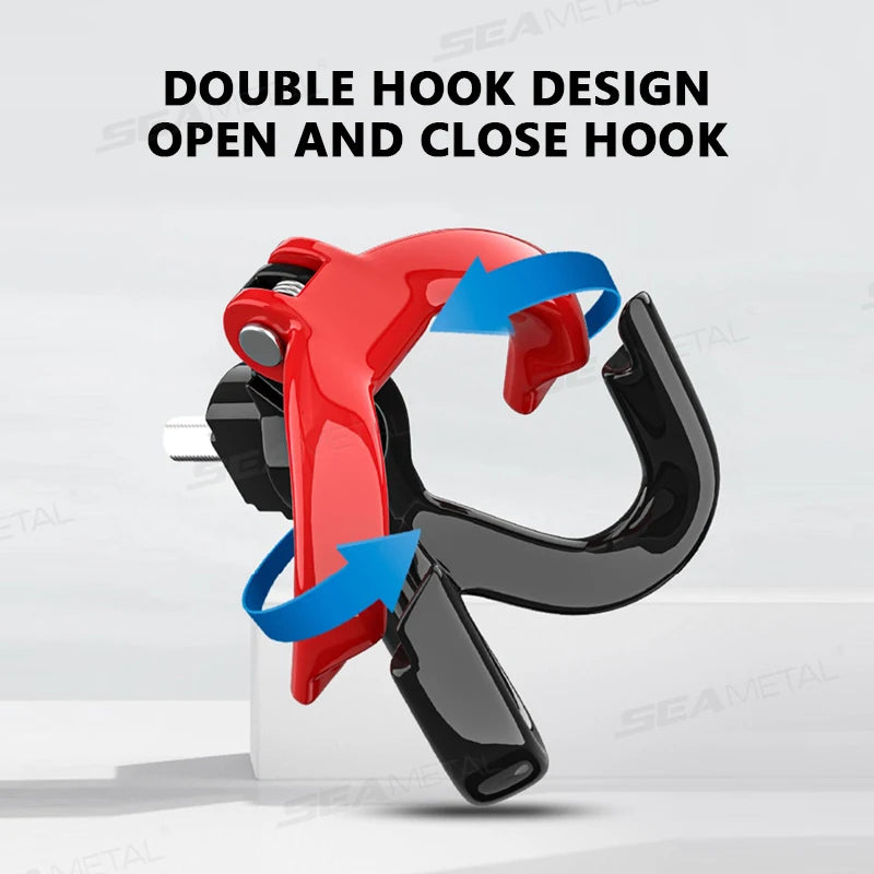 SEAMETAL Motorcycle Helmet & Bag Hook — Double Aluminum Alloy Hanger Accessory