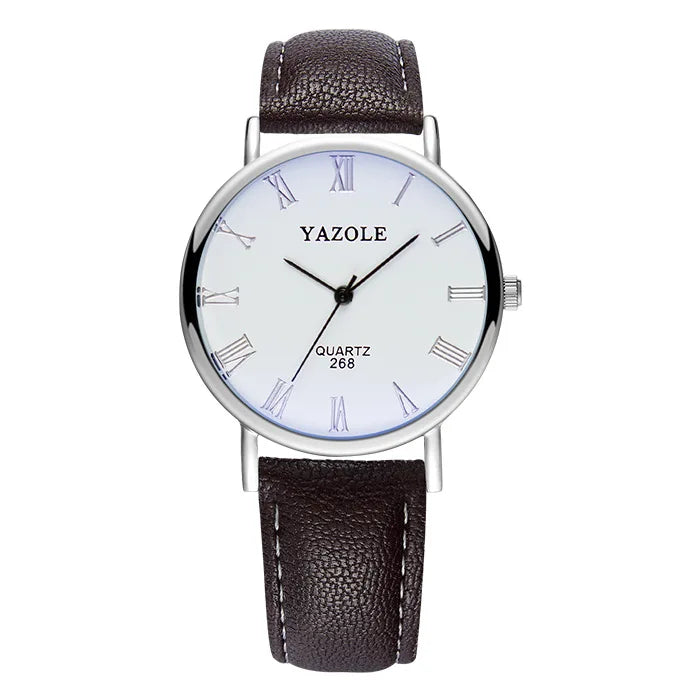 Men’s Quartz Watch Top Brand Fashion Casual Leather Strap Business Wristwatch Reloj Hombre Kol Saati