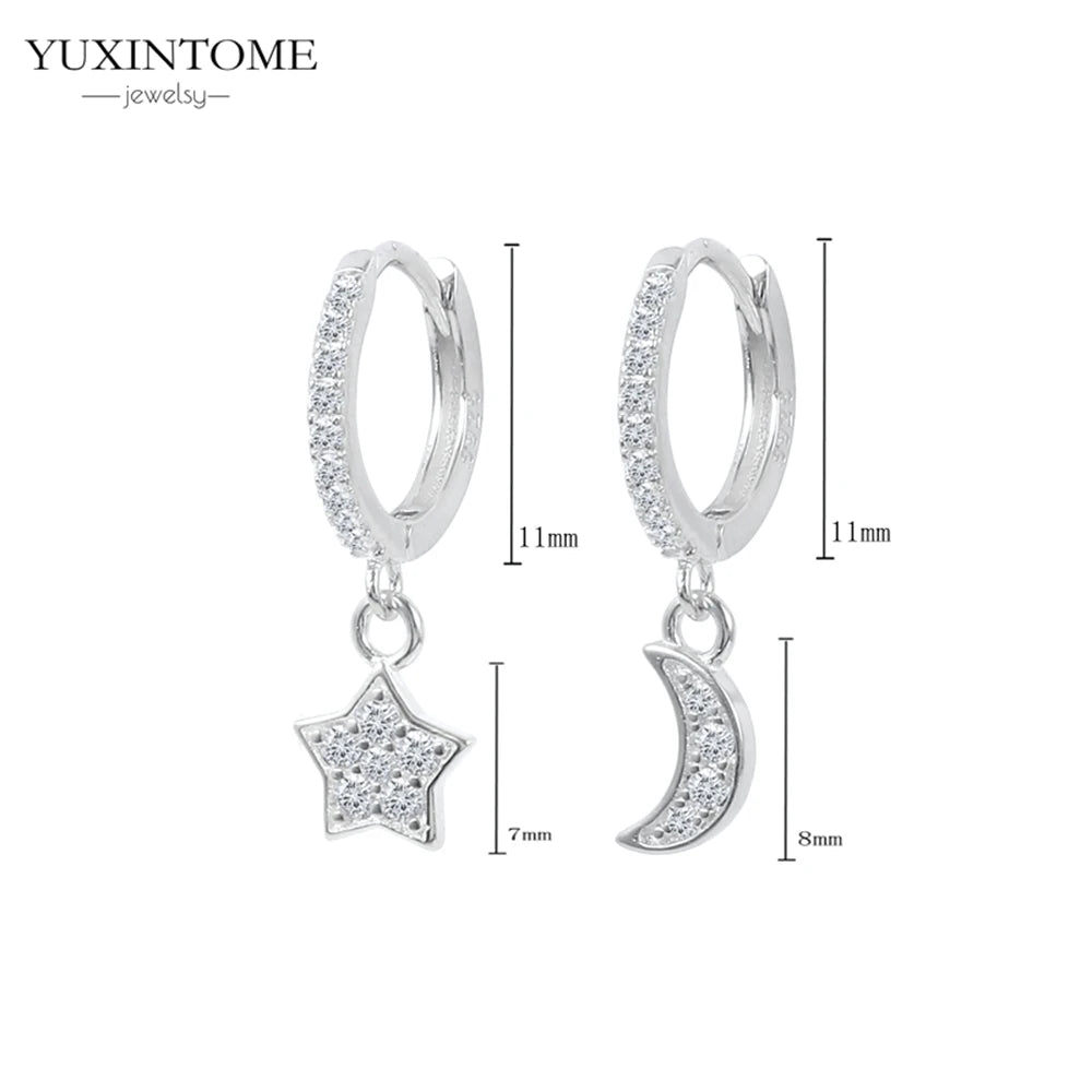 925 Sterling Silver White Zircon Tassel Hoop Earrings — Women’s Luxury Korean Fashion Jewelry 2025
