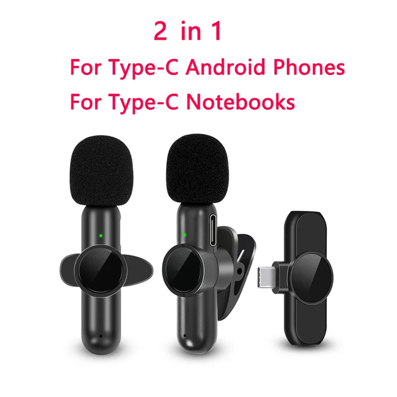 K61 Wireless Lavalier Mic – Mini Clip-On Microphone for Phone & Laptop