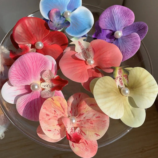Phalaenopsis Flower Hair Clip – Elegant Floral Barrette for Girls