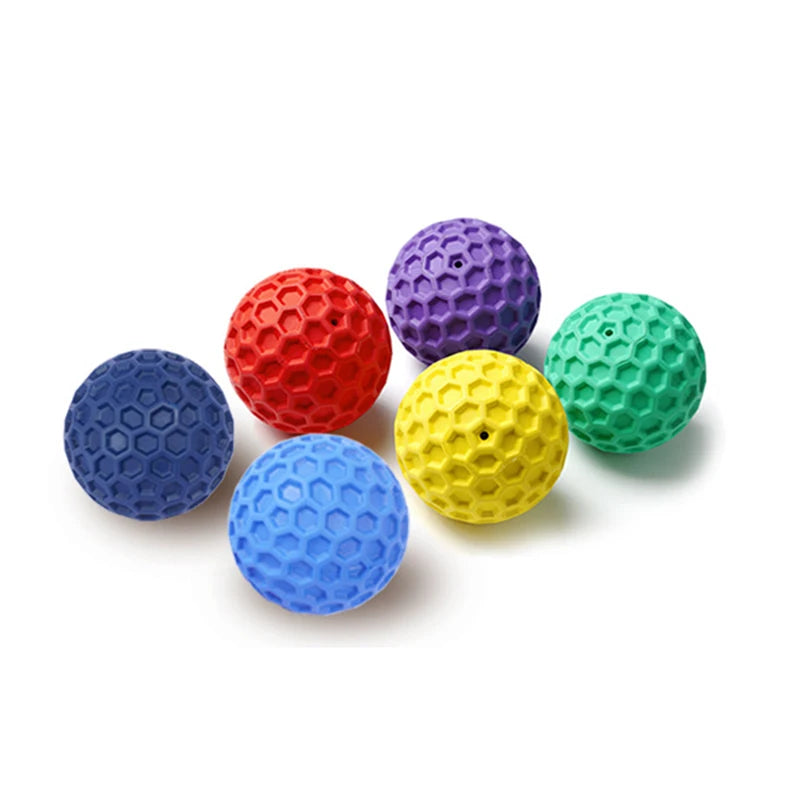 Durable Rubber Dog Toy – Interactive Honeycomb Ball for Teething & Play