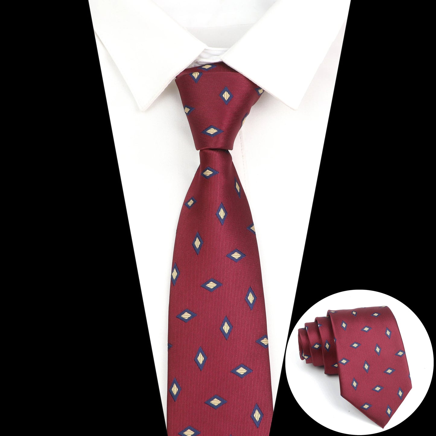 Men’s Jacquard Neck Ties 7cm – Floral & Stripe Design Necktie for Wedding, Party, Business & Daily Wear Gift
