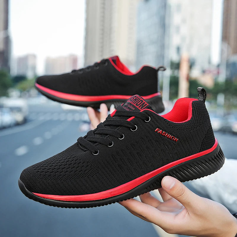 YRZL Men's Breathable Knit Sneakers – Casual Sports Running & Walking Shoes
