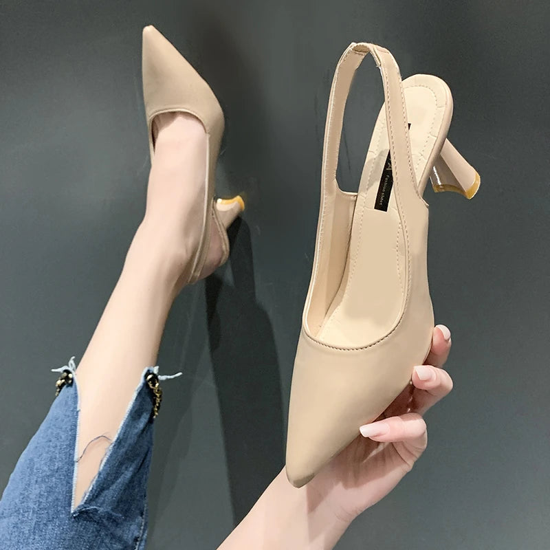 2024 Summer Women's Pointed Toe Stiletto Sandals – Sexy, Elegant, Comfortable High Heels for Banquet & Casual Wear