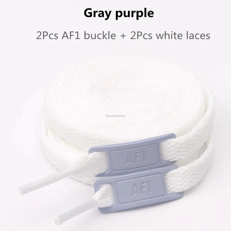 Original AF1 Shoelace Set – White Flat Laces with Shoe Decoration for Air Force 1 Sneakers & Accessories