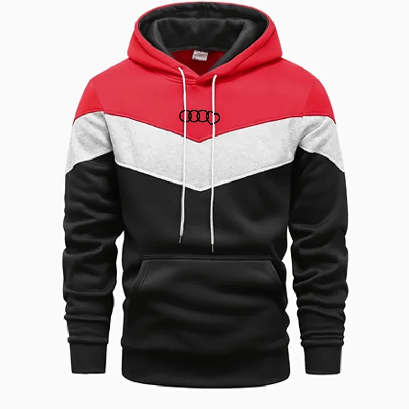 Men’s Casual Hoodie Sweatshirt Tracksuit – Tricolor Sports Jogging Set