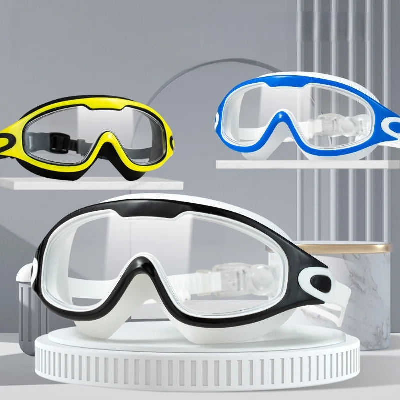HD Anti-Fog Swimming Goggles – Waterproof Electroplated Large Frame