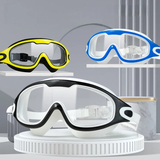 HD Anti-Fog Swimming Goggles – Waterproof Electroplated Large Frame