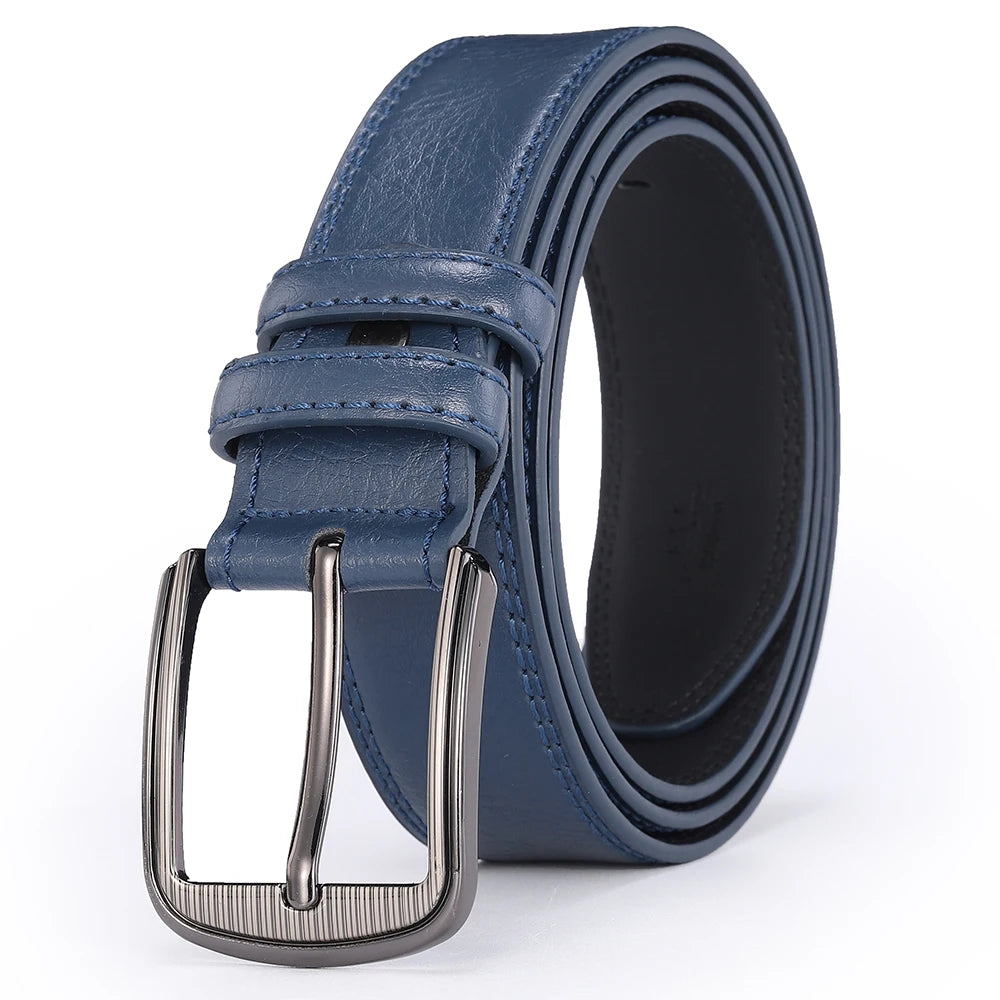 Men's Genuine Leather Pin Buckle Belt – Casual & Business, High-Quality Cowhide