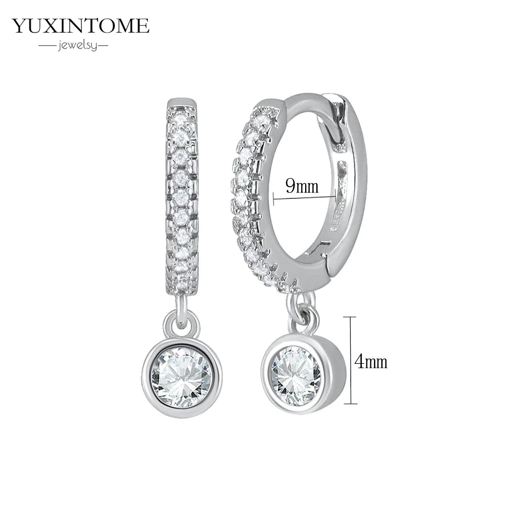 925 Sterling Silver White Zircon Tassel Hoop Earrings — Women’s Luxury Korean Fashion Jewelry 2025