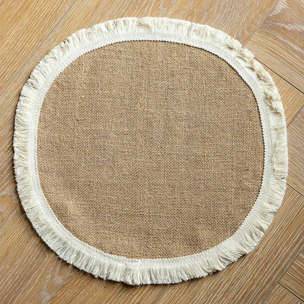 2 PCS Braided Jute Placemats – Heat-Resistant Farmhouse Table Mats