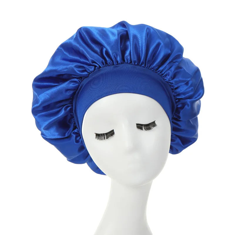 Satin Hair Bonnet – Adjustable Sleep Cap for Curly Hair