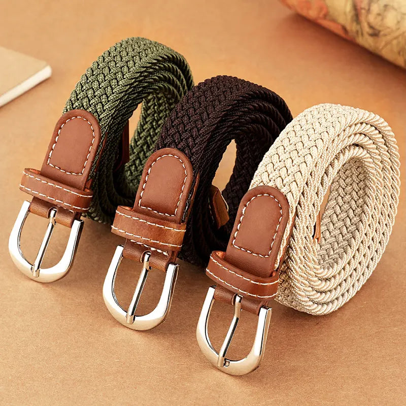 Elastic Woven Belt – Casual, Versatile Fit for Men & Women
