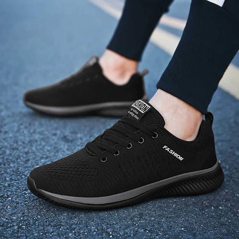 YRZL Men's Breathable Knit Sneakers – Casual Sports Running & Walking Shoes