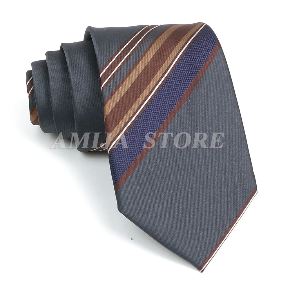 Men’s Jacquard Neck Ties 7cm – Floral & Stripe Design Necktie for Wedding, Party, Business & Daily Wear Gift