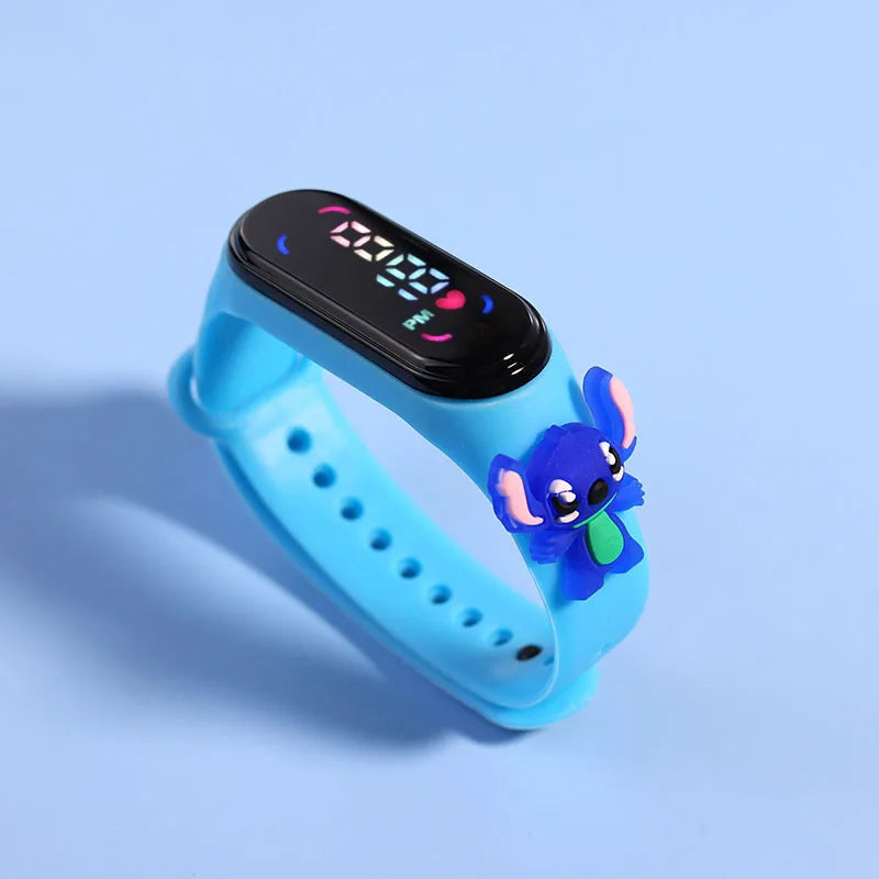 Kids' Fashion LED Watch – Mickey & Spiderman Design, Waterproof Sports Bracelet