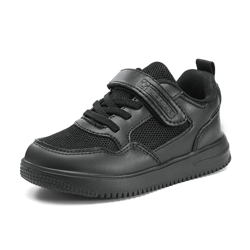 Kids’ Black Sports Shoes – Lightweight, Breathable, Non-Slip Walking Sneakers