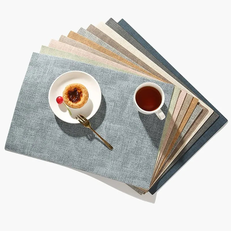 Double-Sided Faux Leather Placemats – Waterproof & Heat-Resistant Nordic Table Mats